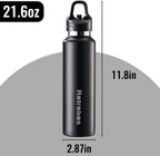 Ratrabas Insulated Water Bottle for Men, 21.6 oz Leak-Proof Tumbler,