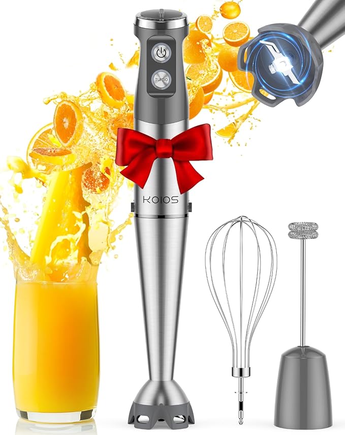 KOIOS Immersion Blender, 1000W Anti-scratch 3-in-1 Hand Blender