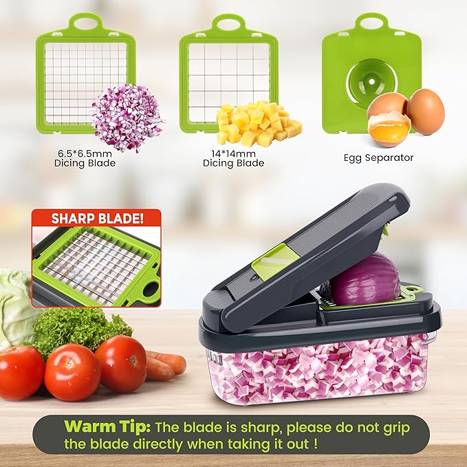 12-in-1 Food Veggie Chopper Cutter with Container